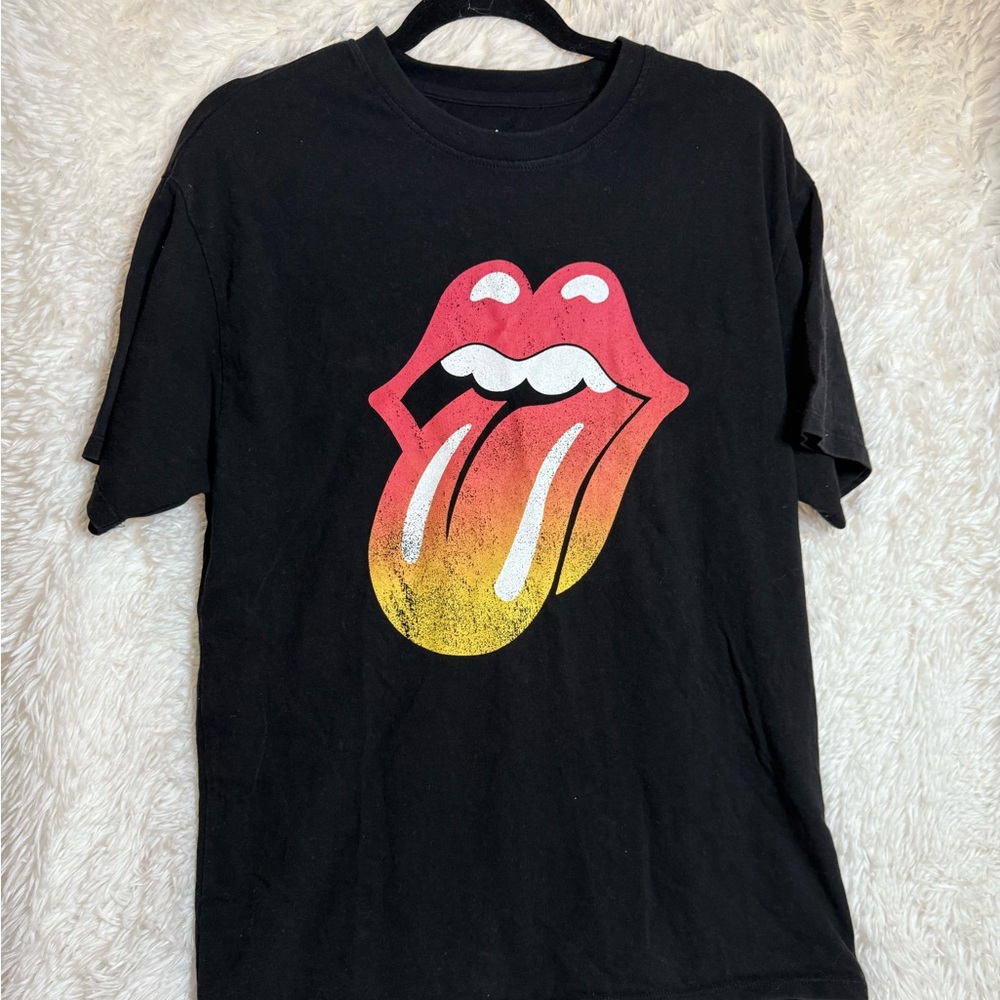 Forever 21 Black Tee with Red and Yellow Graphic